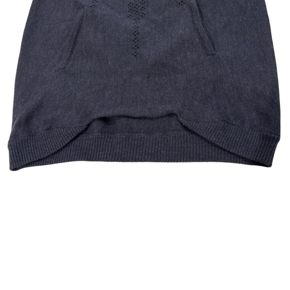 MICAELA GREG Knitted Notched Hem Long Sweater With Front Pockets, Wool, Size S/M - Picture 5 of 7